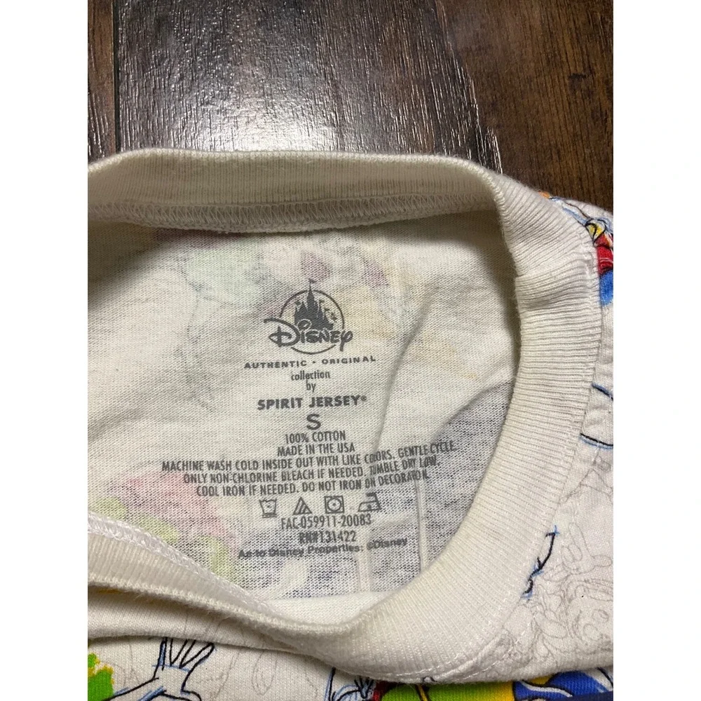 Disney World Spirit Jersey All Over Print Characters Mickey Dumbo White Small